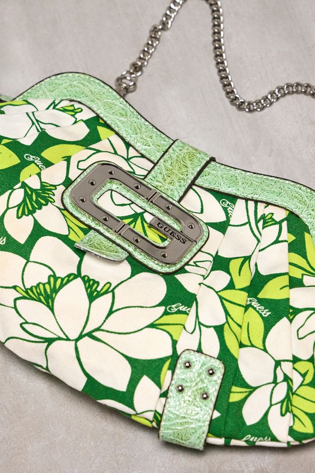 Urban Renewal One-Of-A-Kind Guess Green Floral Handbag #1