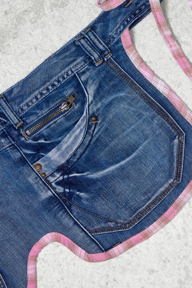 Urban Renewal One-Of-A-Kind x Dearloved Rework Pink Trim Denim Belt Bag #1