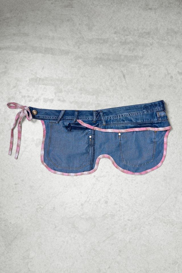 Urban Renewal One-Of-A-Kind x Dearloved Rework Pink Trim Denim Belt Bag #2