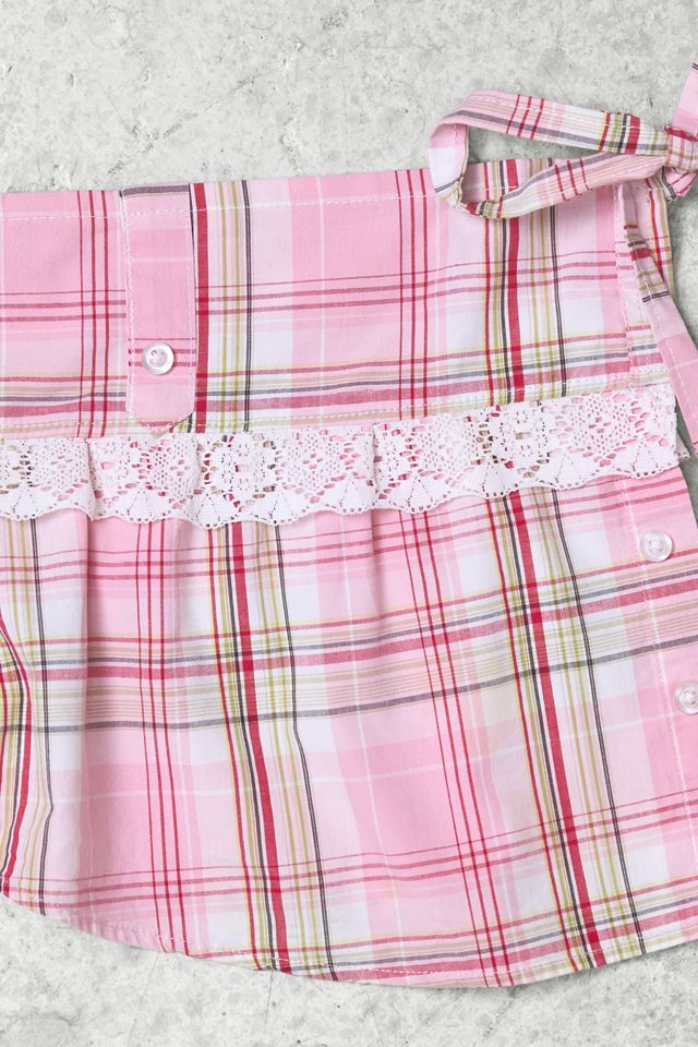 Urban Renewal One-Of-A-Kind x Dearloved Rework Light Pink Check Frill Skirt Belt #1