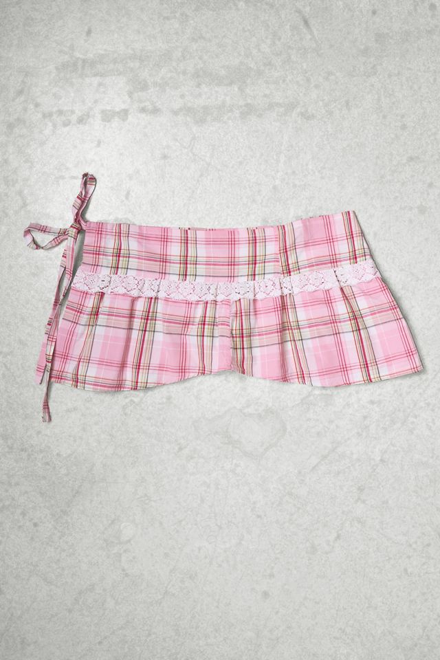 Urban Renewal One-Of-A-Kind x Dearloved Rework Light Pink Check Frill Skirt Belt #2