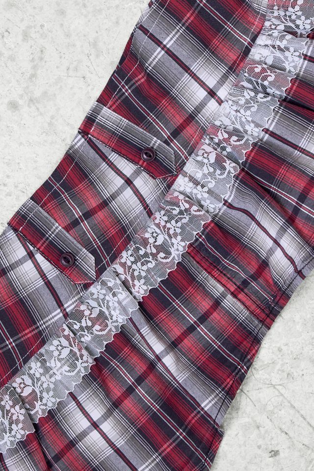 Urban Renewal One-Of-A-Kind x Dearloved Rework Red Check Frill Skirt Belt #2