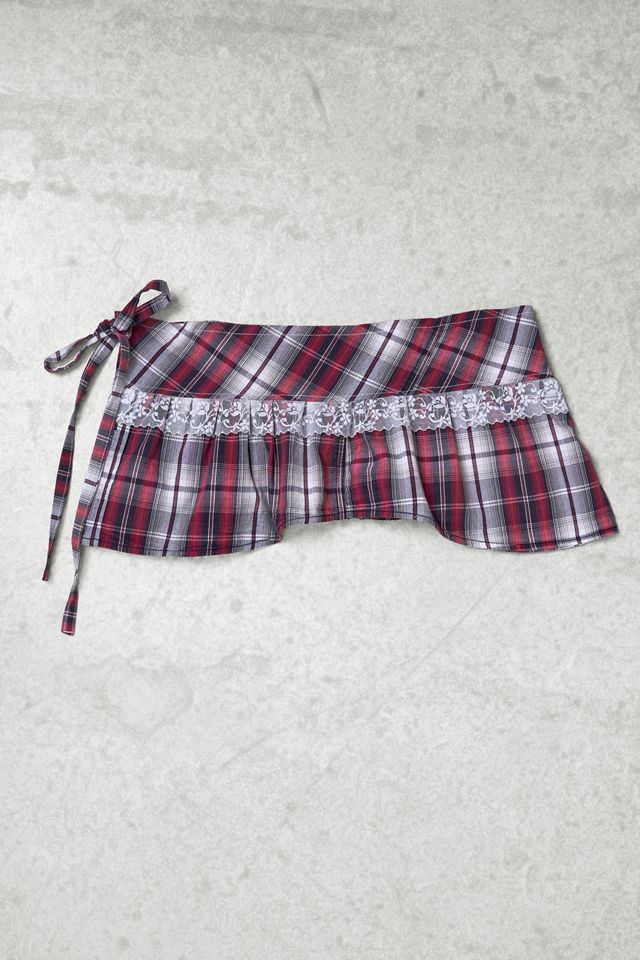 Urban Renewal One-Of-A-Kind x Dearloved Rework Red Check Frill Skirt Belt #3