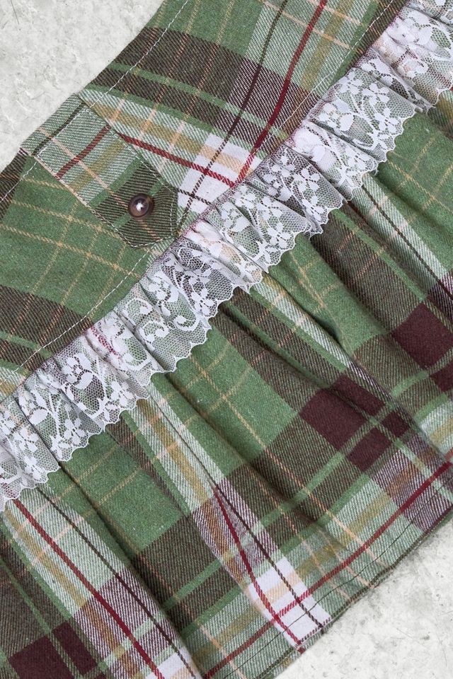 Urban Renewal One-Of-A-Kind x Dearloved Rework Green Check Frill Skirt Belt #1