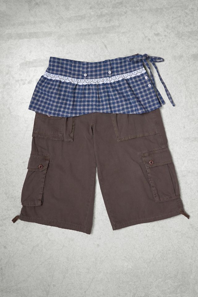 Urban Renewal One-Of-A-Kind x Dearloved Rework Blue Check Frill Skirt Belt #1