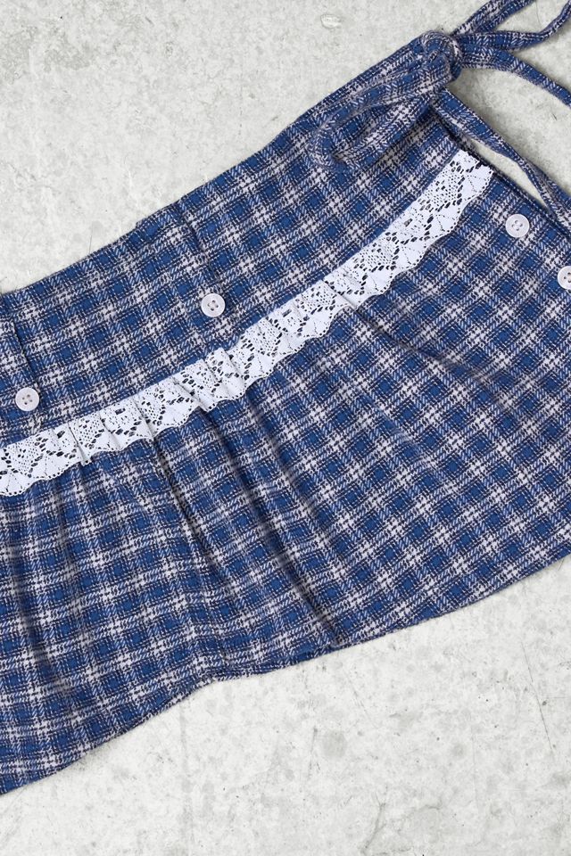 Urban Renewal One-Of-A-Kind x Dearloved Rework Blue Check Frill Skirt Belt #2