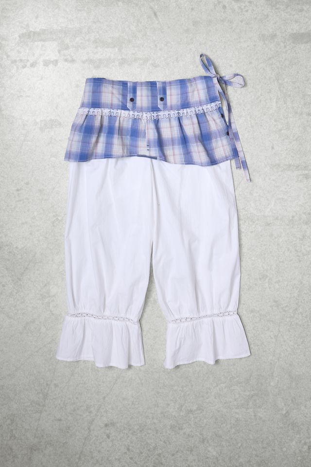 Urban Renewal One-Of-A-Kind x Dearloved Rework Blue Check Frill Skirt Belt #1