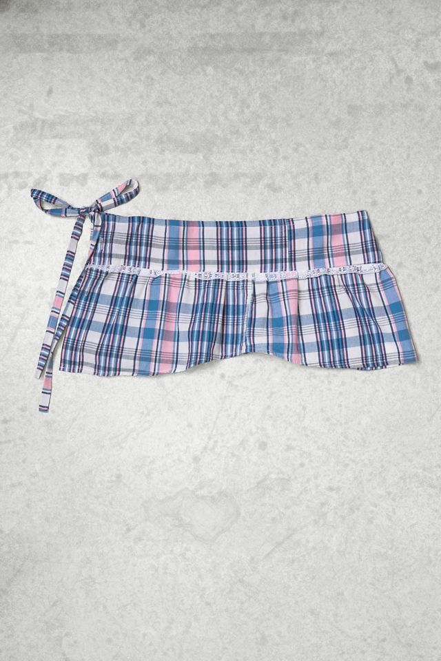 Urban Renewal One-Of-A-Kind x Dearloved Rework Blue & Pink Check Frill Skirt Belt #2