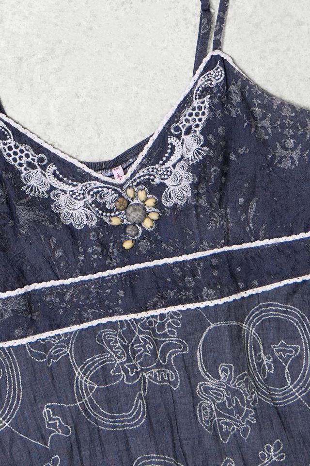 One-Of-A-Kind x Pixie Collective Whimsy Goth LOVE & LOVE Embroidered Floral Print Cami #1
