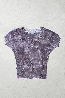 One-Of-A-Kind x Pixie Collective Whimsy Goth Grey Printed Crinkle Top