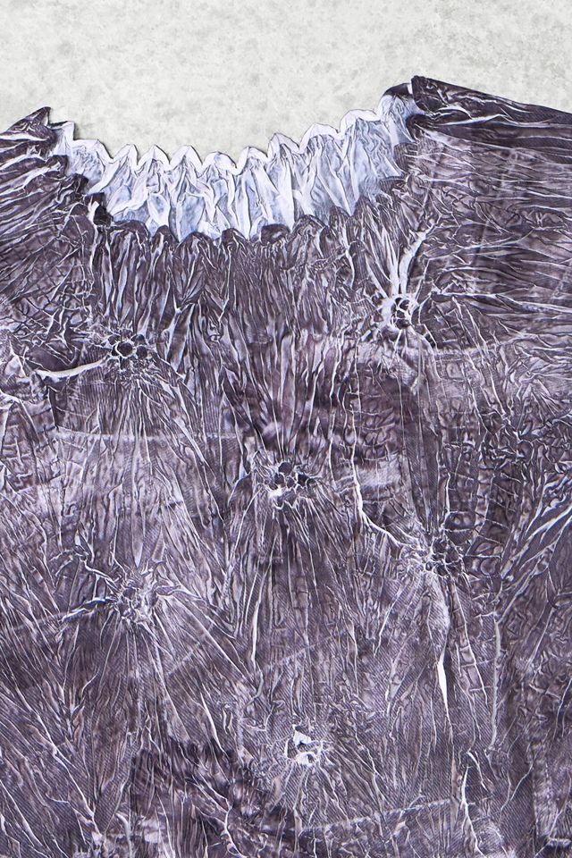 One-Of-A-Kind x Pixie Collective Whimsy Goth Grey Printed Crinkle Top #1