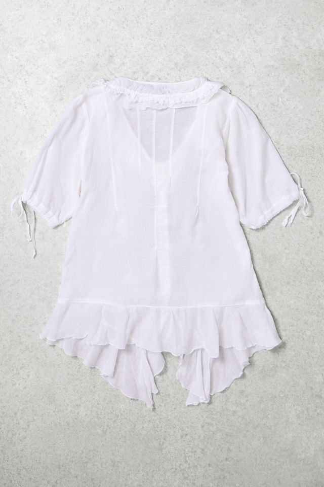 One-Of-A-Kind x Pixie Collective Whimsy Goth Tanais White Frilly Pirate Blouse #2