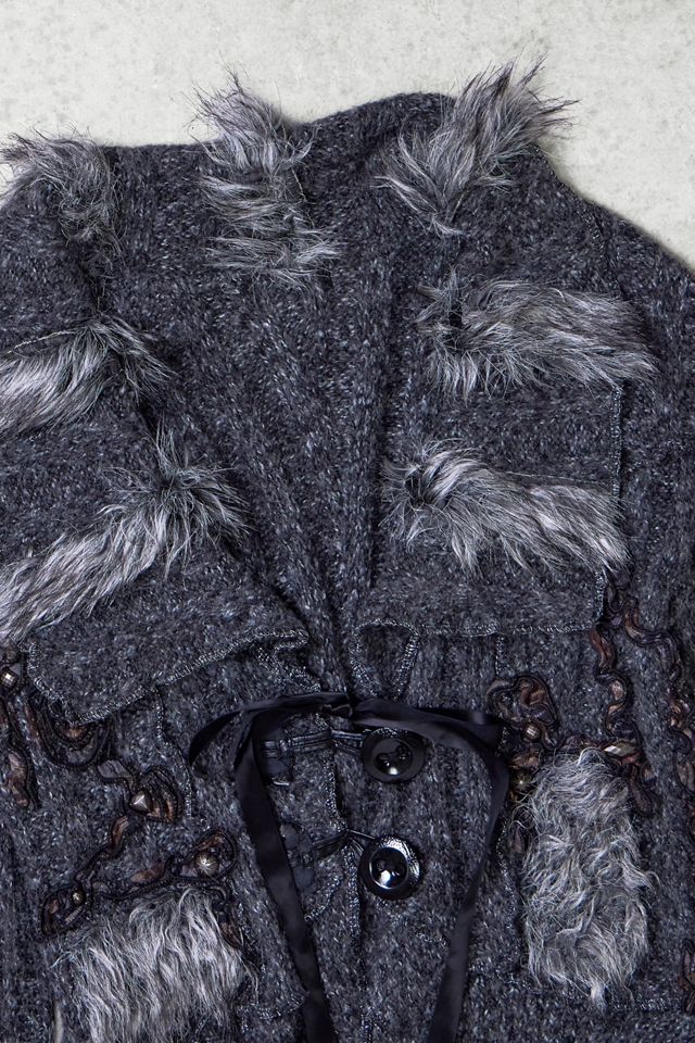 One-Of-A-Kind x Pixie Collective Whimsy Goth Grey Knit Cardigan #1