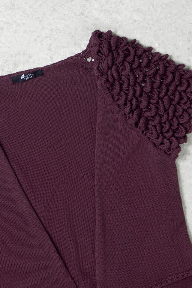 One-Of-A-Kind x Pixie Collective Whimsy Goth Boutique Maroon Tie Front Cardigan #1
