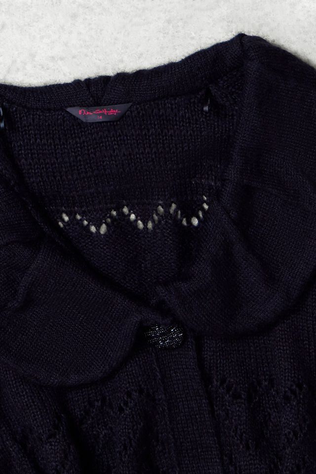 One-Of-A-Kind x Pixie Collective Whimsy Goth Miss Selfridge Black Knit Babydoll Swing Cardigan #1