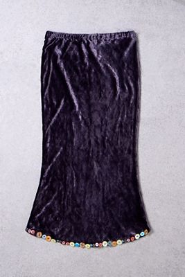 One-Of-A-Kind x Pixie Collective Whimsy Goth Whistles Button Hem Velvet Skirt