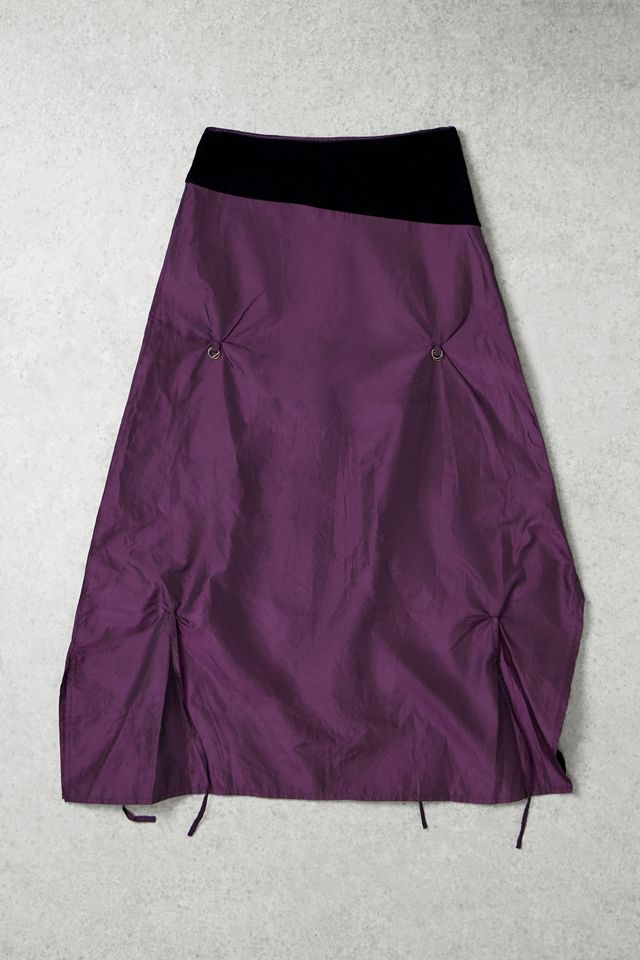 One-Of-A-Kind x Pixie Collective Whimsy Goth Fashion Express Purple Ruched Adjustable Length Skirt #2
