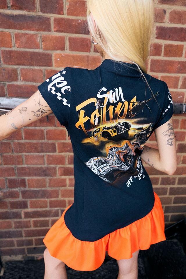 One-Of-A-Kind x OFFSET CONCEPT Rework Navy Tech Mini Dress #3