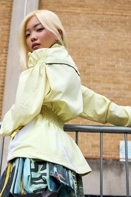One-Of-A-Kind x OFFSET CONCEPT Rework Yellow Shirred Tech Jacket