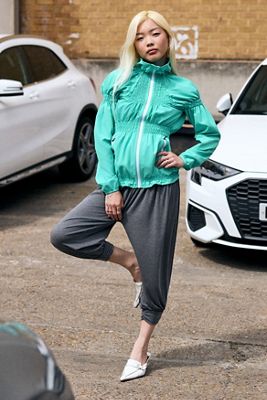 One-Of-A-Kind x OFFSET CONCEPT Rework Turquoise Shirred Tech Jacket