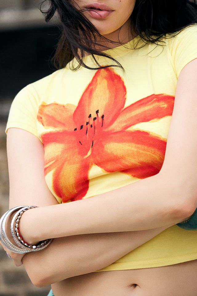One-Of-A-Kind x Dearloved Rework Macramé Yellow Baby Tee #2
