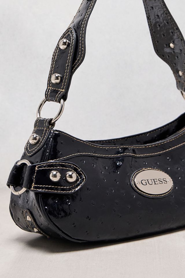One-Of-A-Kind Y2K Designer Guess Patent Black Leather Shoulder Bag #1