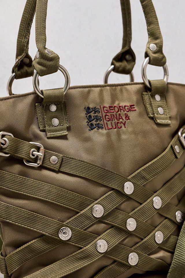 One-Of-A-Kind Y2K Designer Georgie Gina & Lucy Khaki Free Will Shoulder Bag  #1