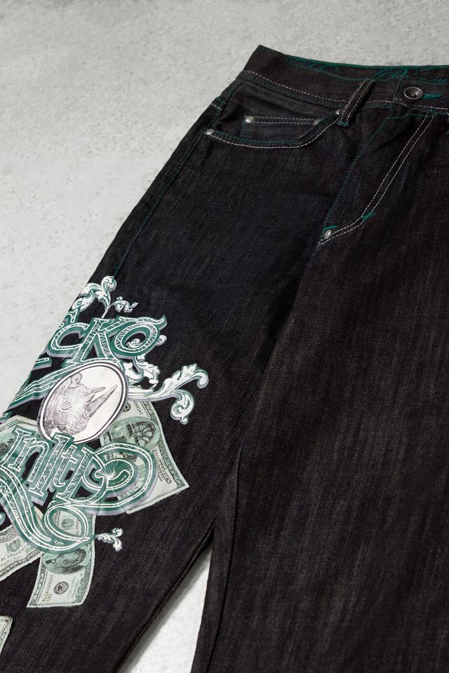 One-Of-A-Kind Ecko Black Dollar Bill Denim Jeans #1