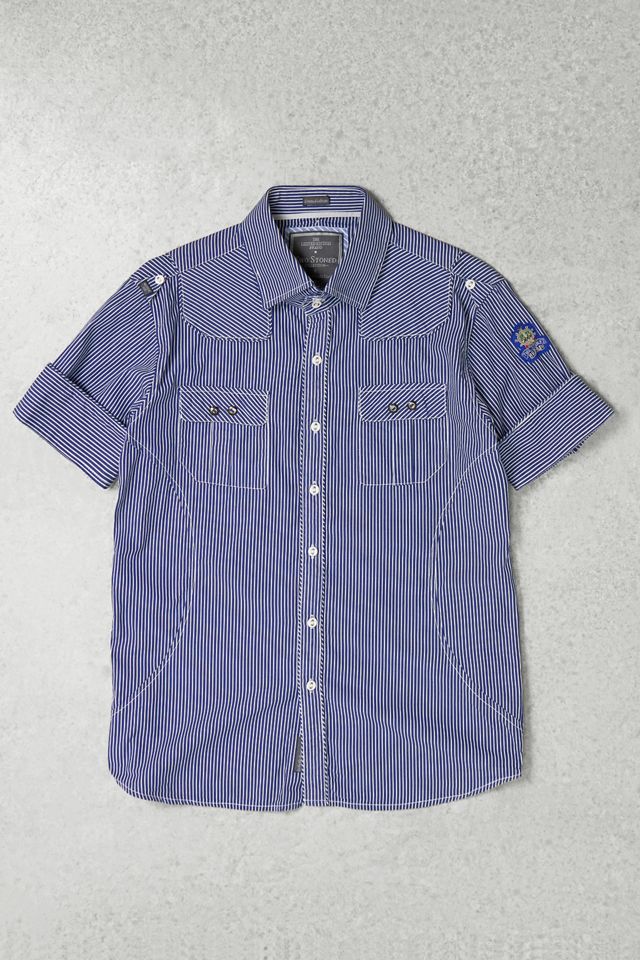 One-Of-A-Kind x Pixie Collective Blue Stripe Short Sleeve Shirt #2
