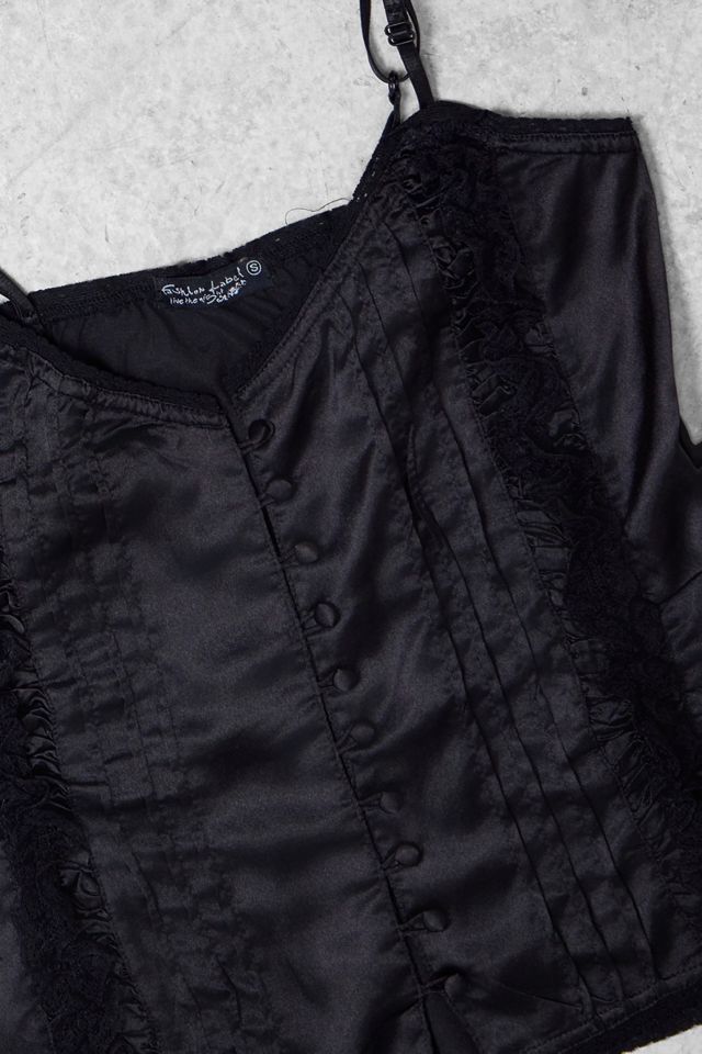 One-Of-A-Kind x Pixie Collective Fashion Label Black Satin Button-Down Cami #1