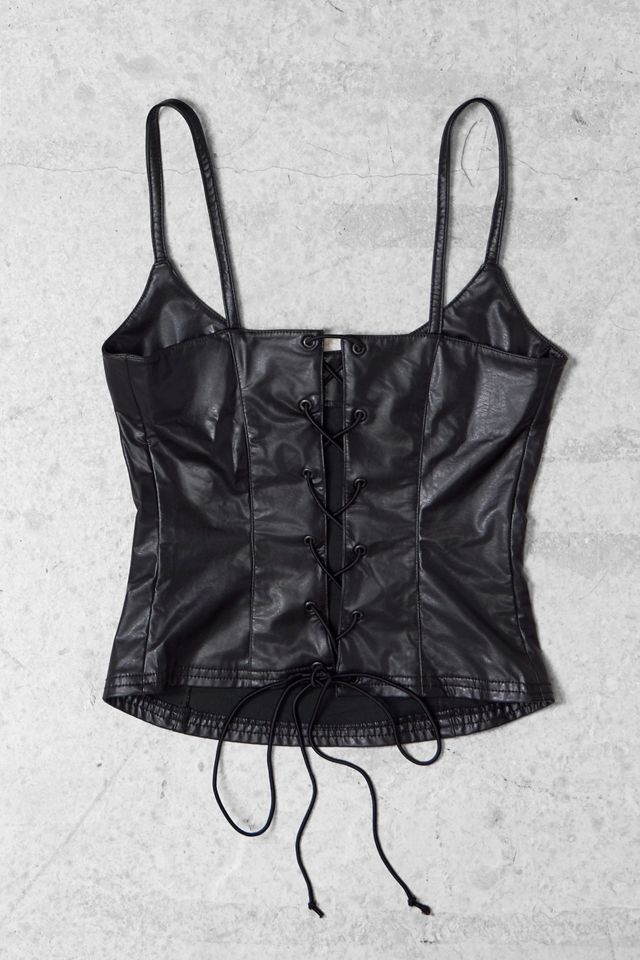 One-Of-A-Kind x Pixie Collective Des Anges Faux Leather Lace-Up Cami #2