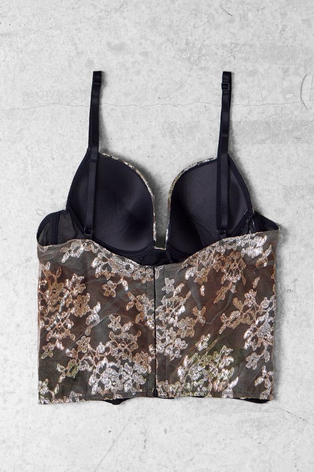 One-Of-A-Kind x Pixie Collective Seduction Valeria Martini Metallic Lace Corset Top #2