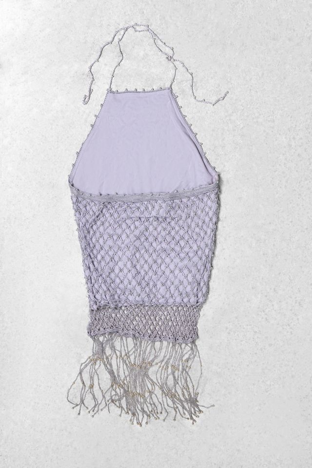 One-Of-A-Kind x Pixie Collective Network Clothing Beaded Tassel Halter Top #2