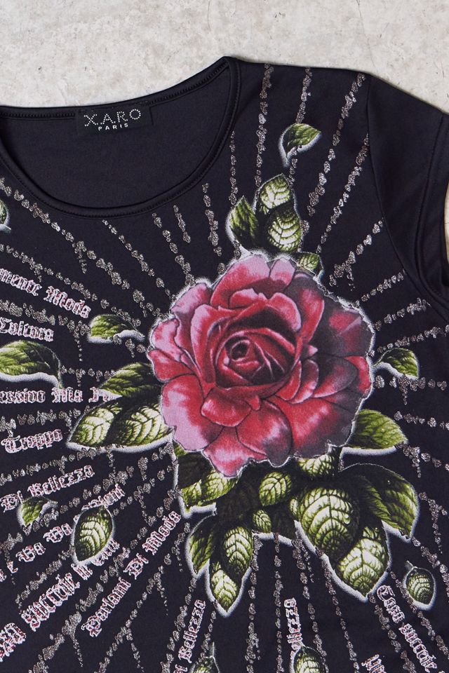 One-Of-A-Kind x Pixie Collective XARO Gothic Rose Baby Tee #1