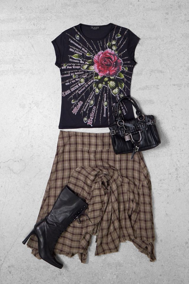 One-Of-A-Kind x Pixie Collective XARO Gothic Rose Baby Tee #3