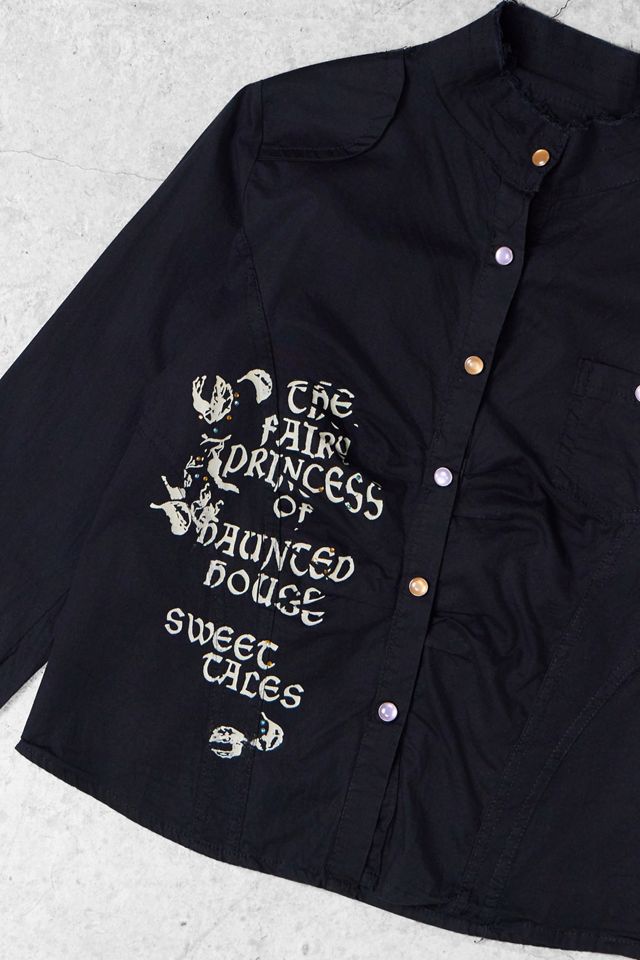 One-Of-A-Kind x Pixie Collective SXT Black Graphic Print Button-Through Shirt #1