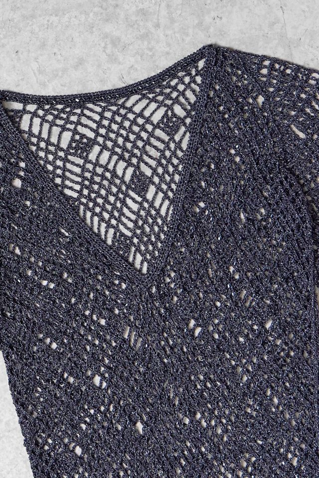 One-Of-A-Kind x Pixie Collective Beaded Long Sleeve Crochet Top #1