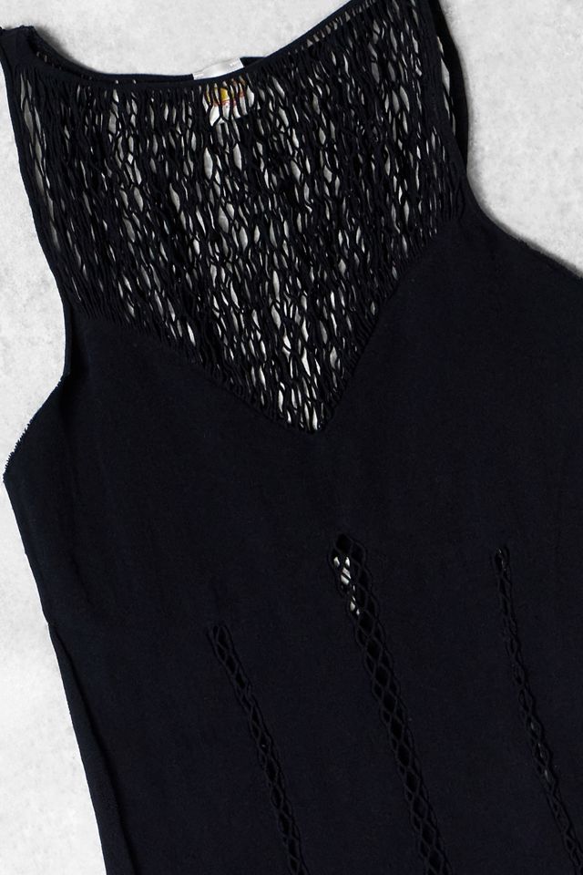 One-Of-A-Kind x Pixie Collective ANTHA Black Fishnet Bodycon Mini Dress #1