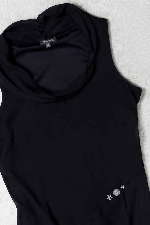 One-Of-A-Kind x Pixie Collective KLARA VITTI Black Cowl Neck Mini Dress #1
