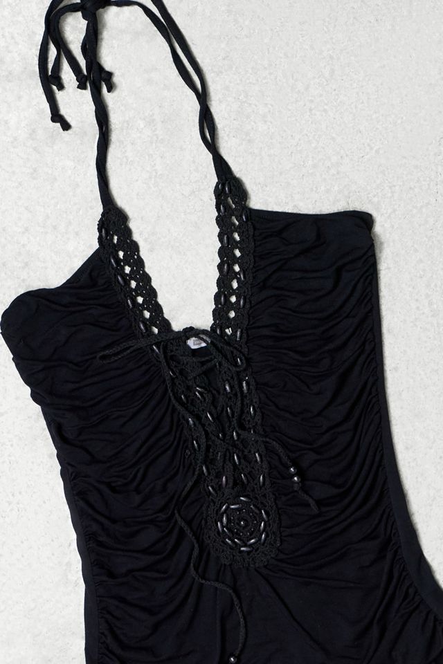 One-Of-A-Kind x Pixie Collective Mk One Gathered Bead Halter Mini Dress #1