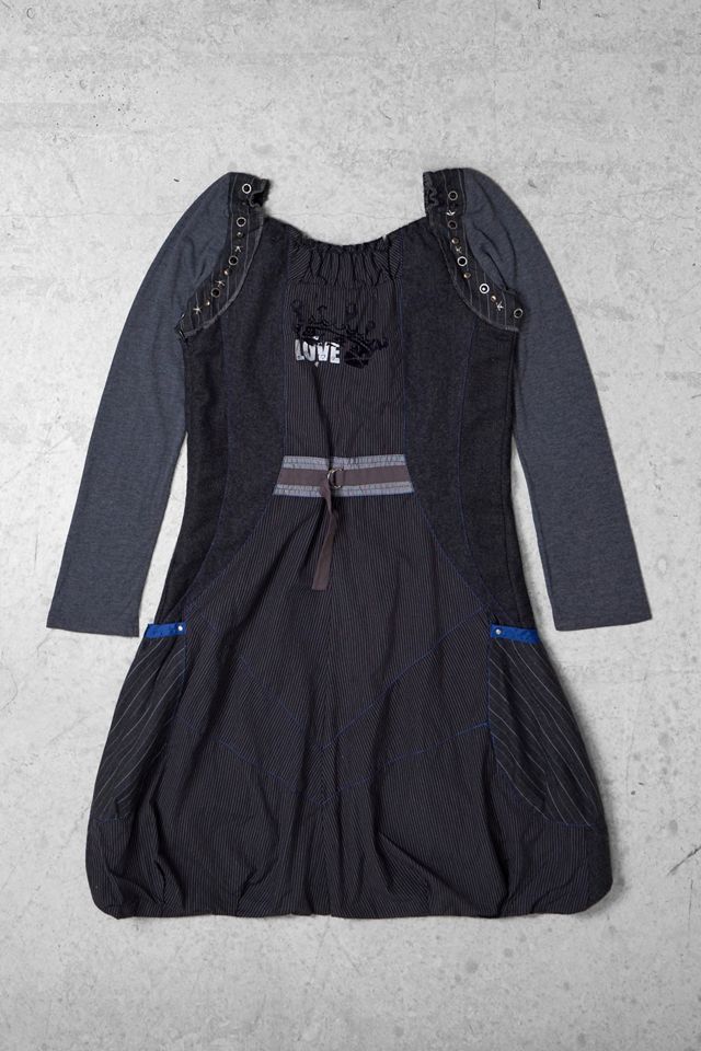 One-Of-A-Kind x Pixie Collective Derby Grey Graphic Print French Vintage Dress #3
