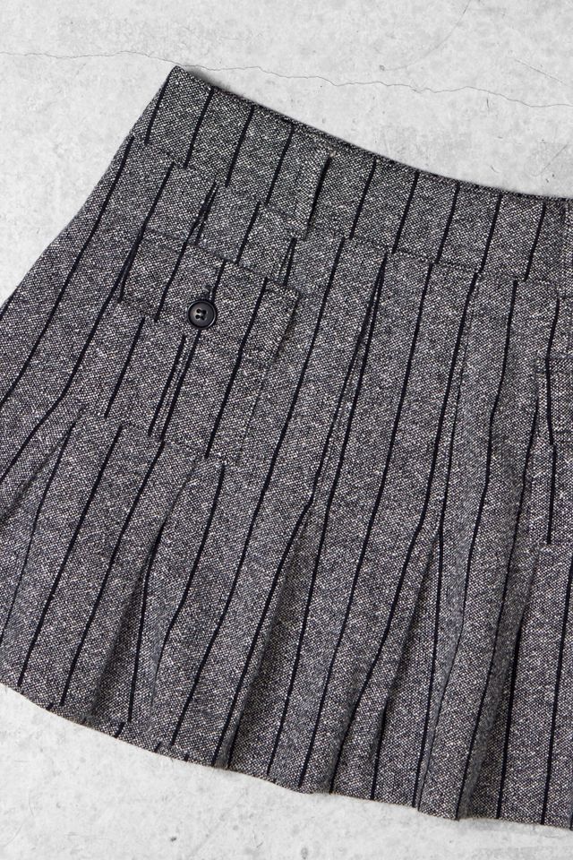 One-Of-A-Kind x Pixie Collective Mixer Grey Stripe Pleated Mini Skirt #1