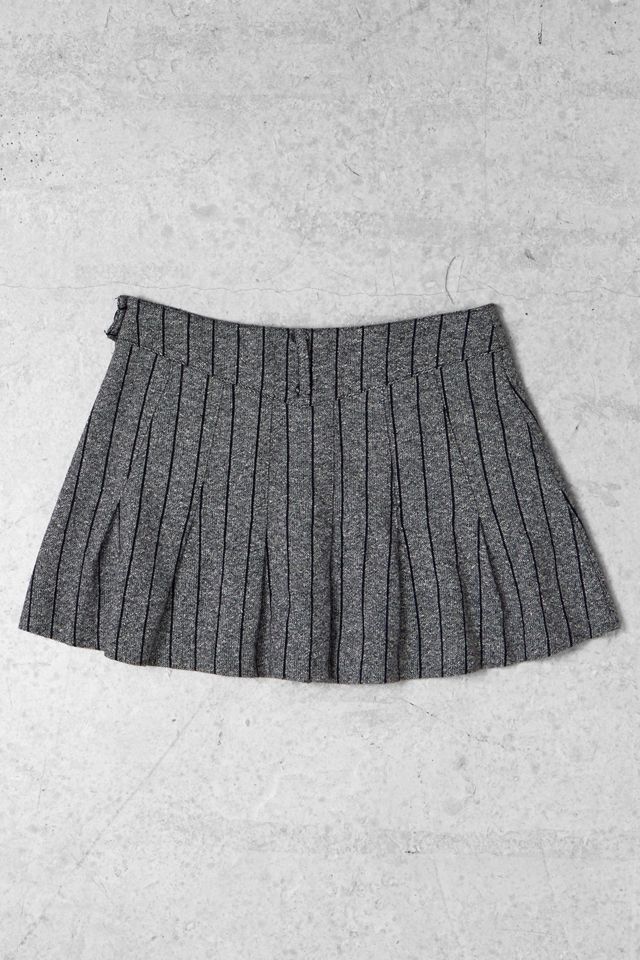 One-Of-A-Kind x Pixie Collective Mixer Grey Stripe Pleated Mini Skirt #2