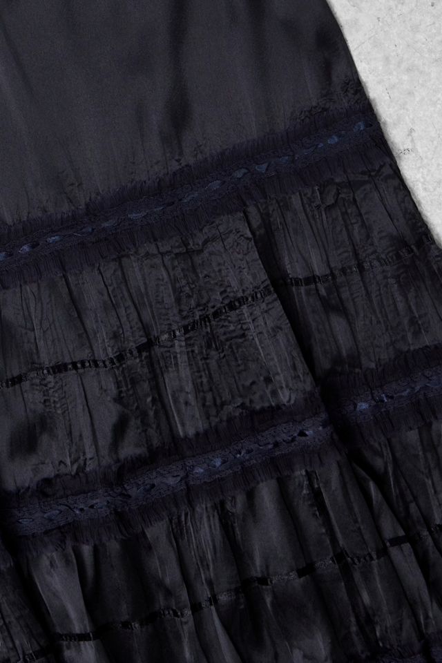 One-Of-A-Kind x Pixie Collective Satin Lace Tiered Midi Skirt #1