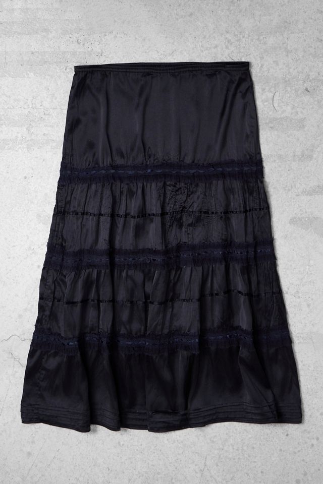 One-Of-A-Kind x Pixie Collective Satin Lace Tiered Midi Skirt #2