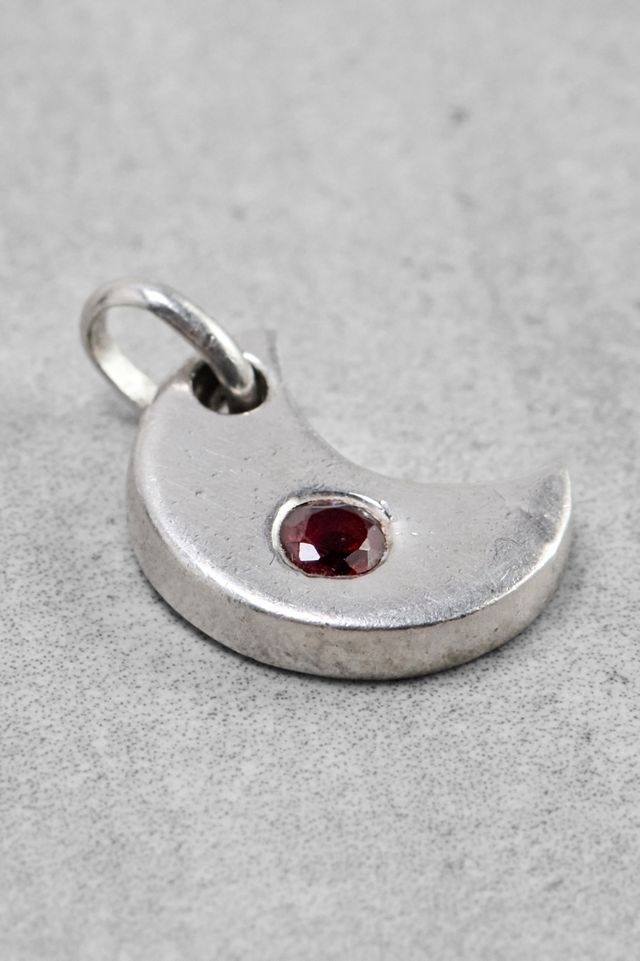 One-Of-A-Kind x Fifi's Closet Vintage Sterling Silver Crescent Moon Ruby Red Birth Stone Charm  #1