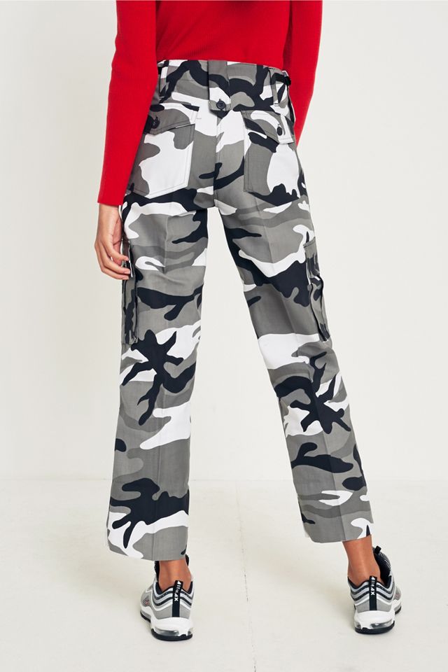 Urban Renewal Vintage Surplus Black and White Camo Cargo Trousers #4