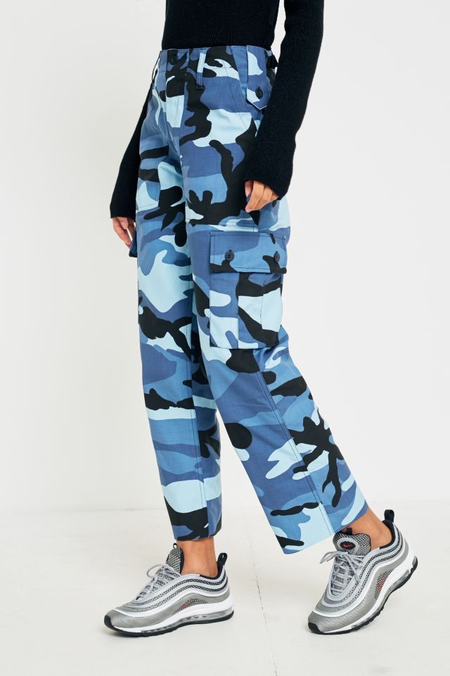 Blue camo hot sale trousers womens