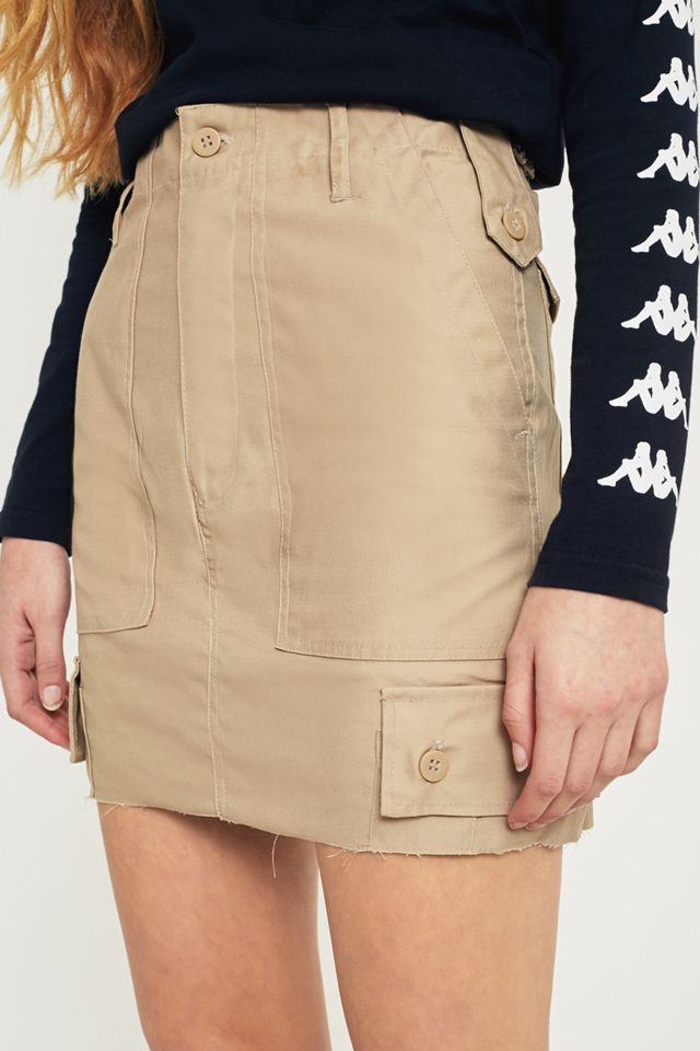 Urban Renewal Vintage Customised Khaki Military Cargo Skirt #3