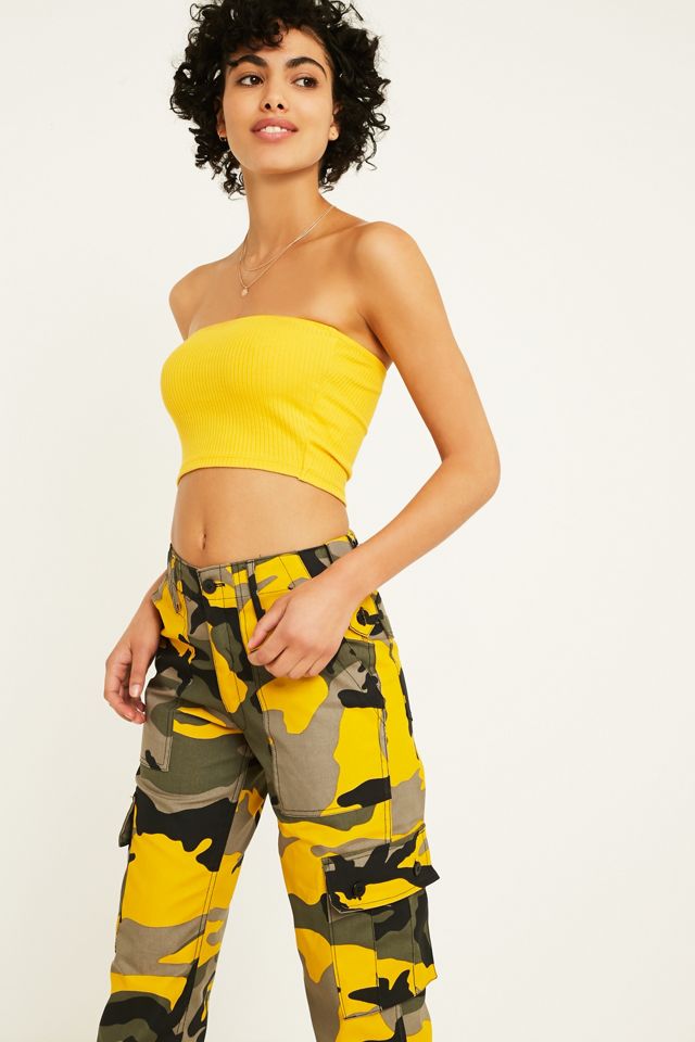 Urban Renewal Vintage Originals Cropped Yellow Camo Trousers #2